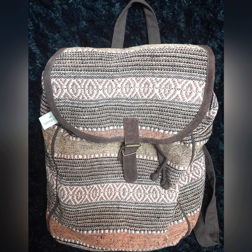 World Market Woven Backpack - Picture 1 of 4